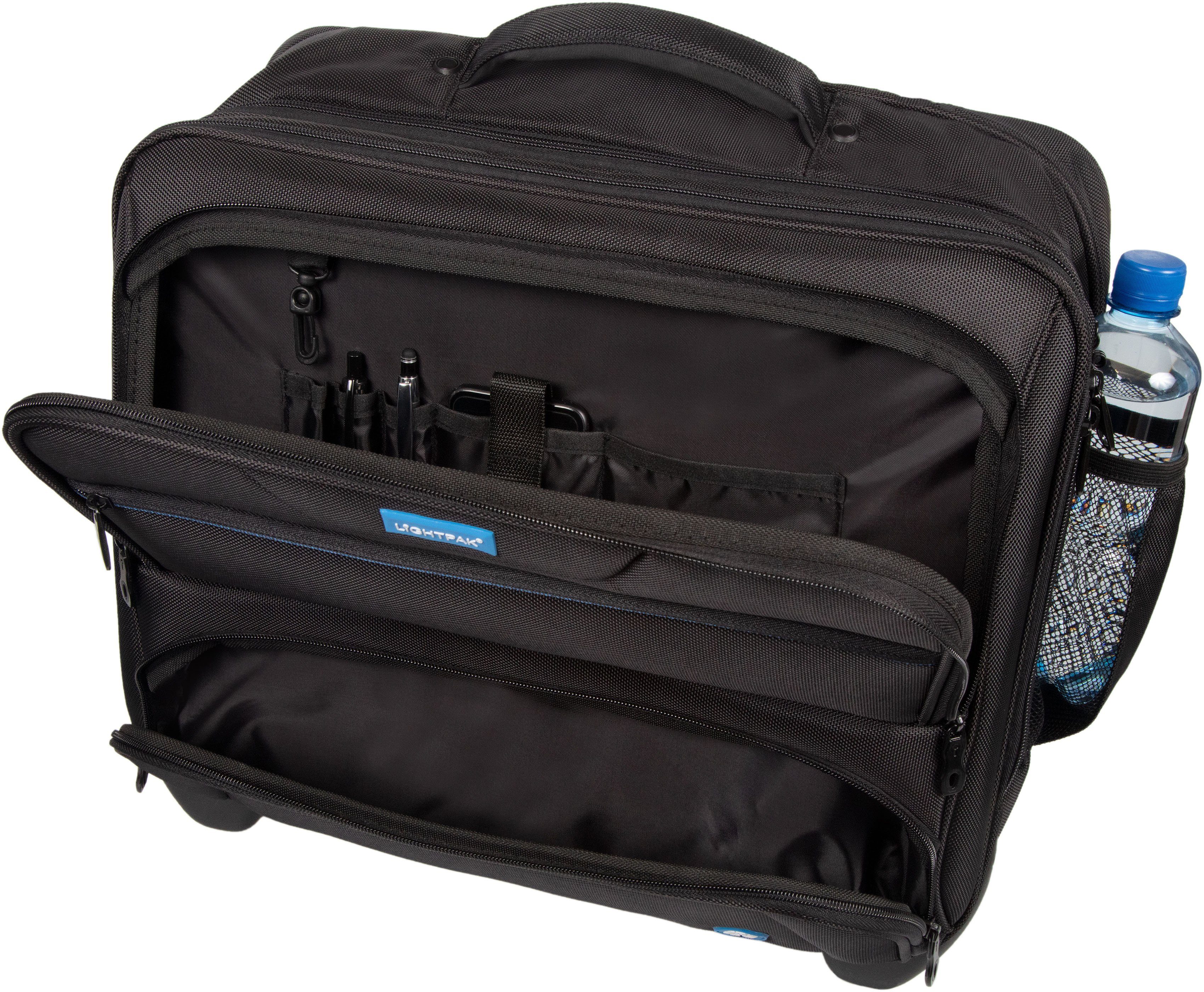 LIGHTPAK® Business-Trolley RPET, recyceltem 2 mit Laptopfach; Rollen, Material aus