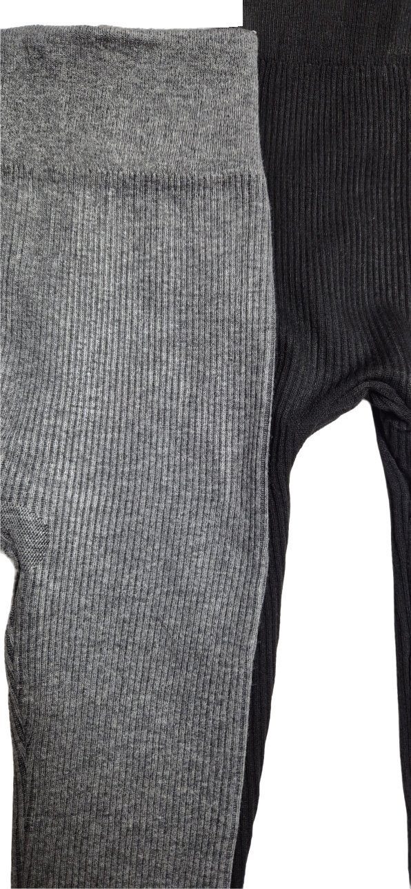 Girls Fashion Thermoleggings 2er Pack Mädchen Thermo Leggings Rippoptik warm Winter Kinder M600e (Spar-Set, 2er-Pack)