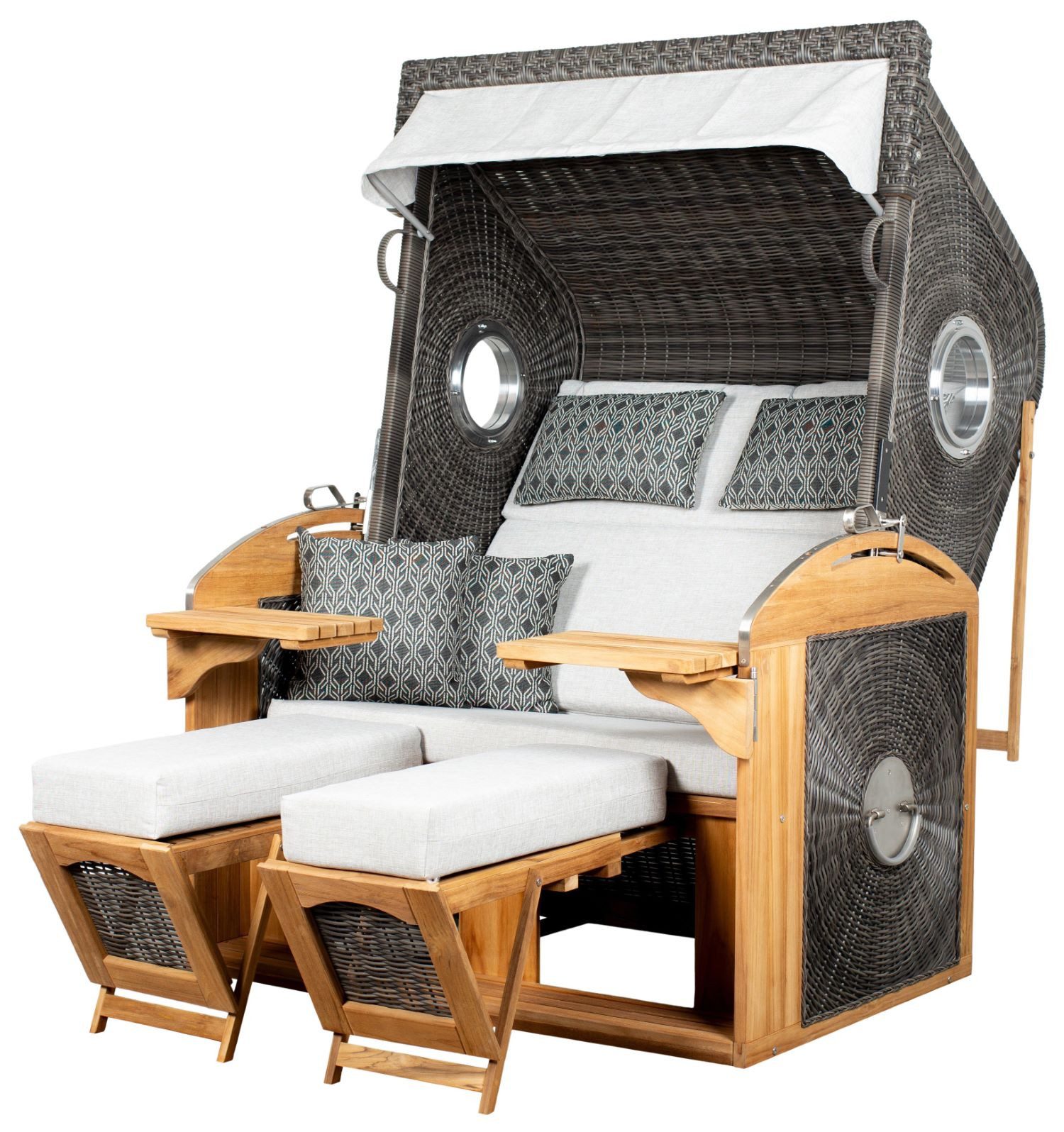 Strandkorb deVries PURE® Sailor XL - PE stone grey - Dessin 507
