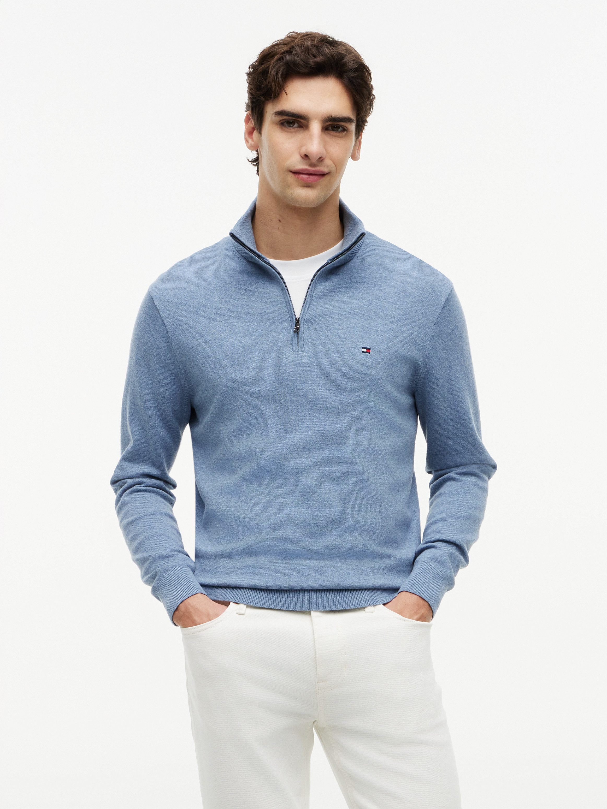 Tommy Hilfiger Troyer ESSENTIAL COTTON ZIP MOCK