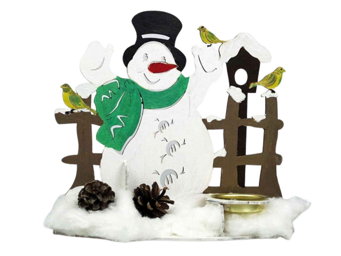 DeColibri Kreativset Bastelset Basteln Weihnachten Holz Schneemann, (Bastelset), Made in Germany, aus Holz, bemalbar