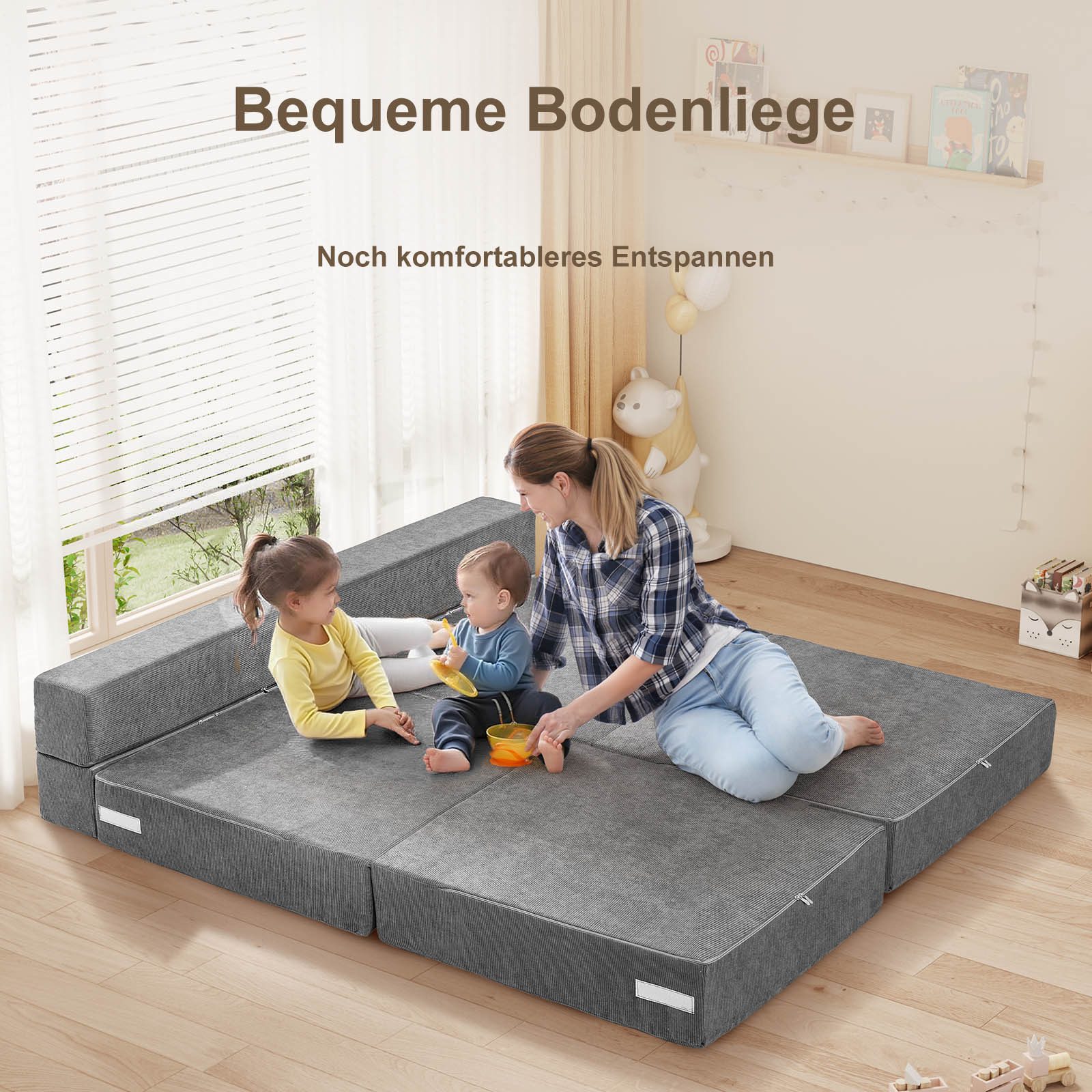 Klappmatratze 15,2 cm extra dicke klappbare Schlafsofa-Bodenmatratze für Kinder, Meulbaty, 15.2 cm hoch, dreifach klappbare Matratze, Kindersofa, Futon, Klappstuhlbett