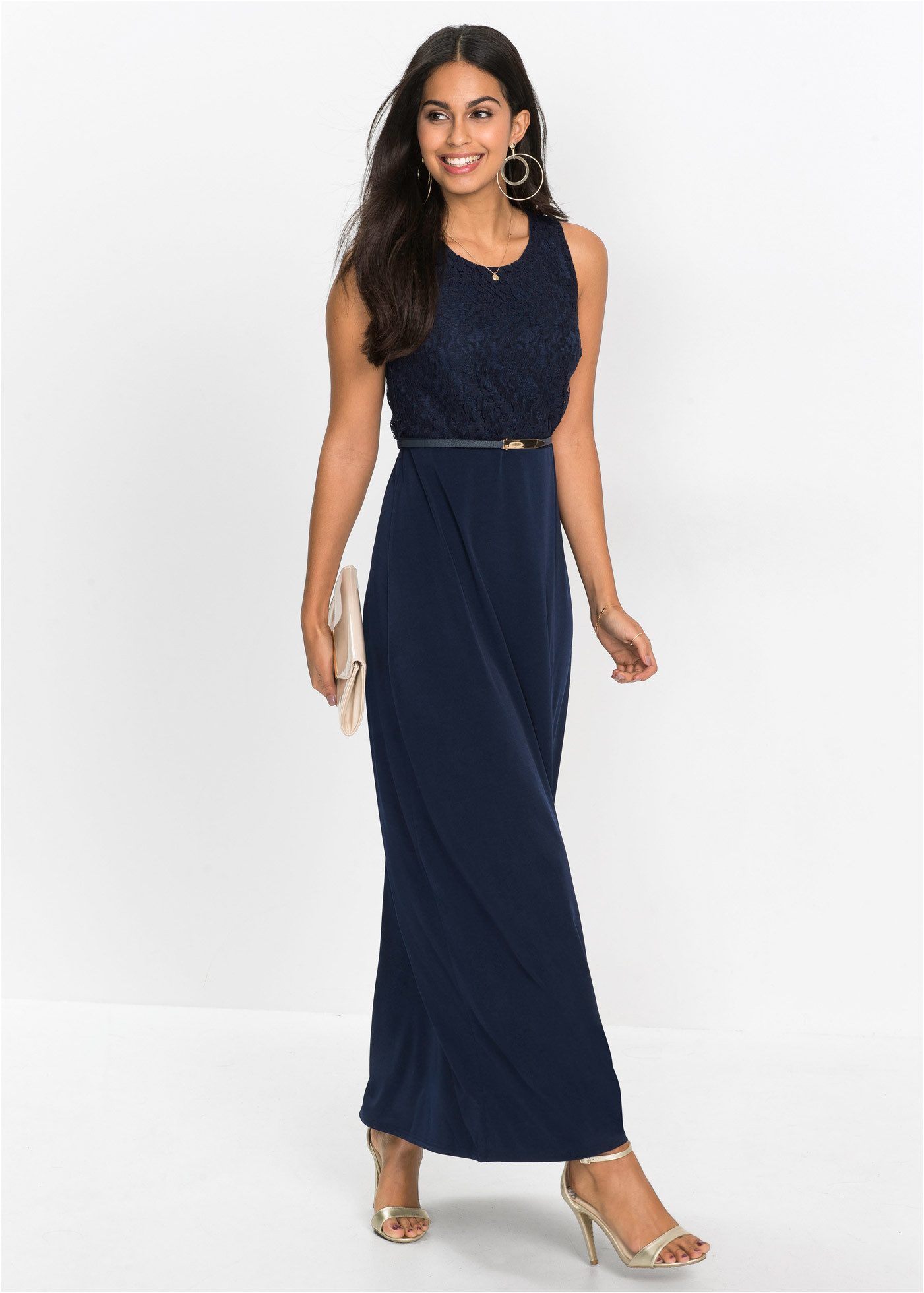 bonprix 2-in-1-Kleid (Set, 2) für vielseitige Anlässe, Abend-Maxikleid, aus Polyester und Elasthan