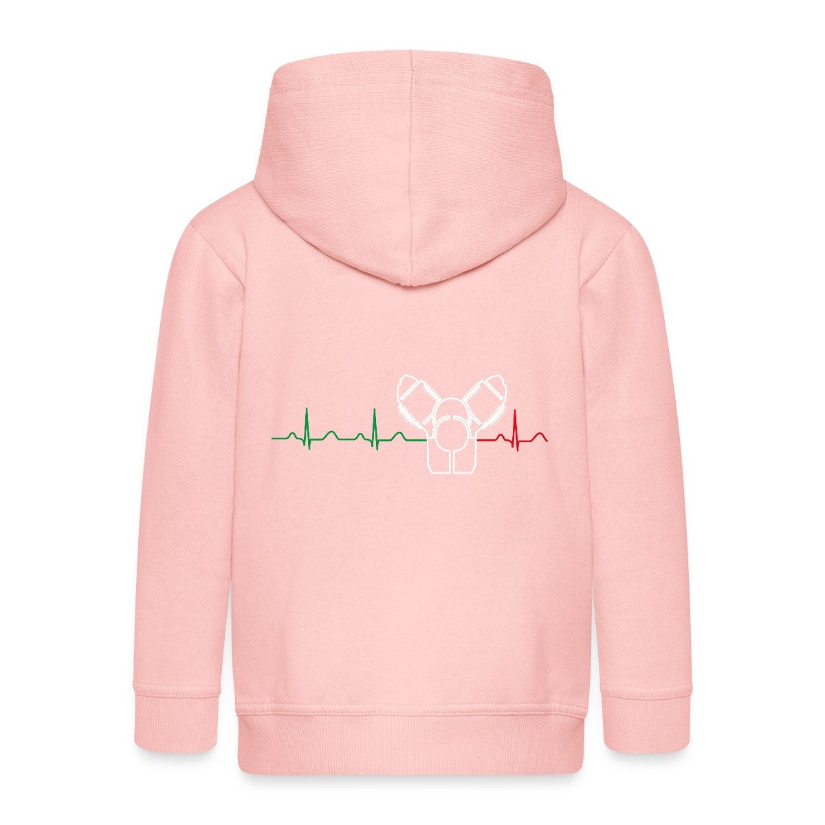Spreadshirt Sweatjacke Motorrad Rundmotor Heartbeat Italien Kinder Premium Kapuzenjacke (1-tlg)