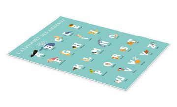 Posterlounge Poster Kidz Collection, Alphabet der Tiere – Französisch, Kindergarten Kindermotive
