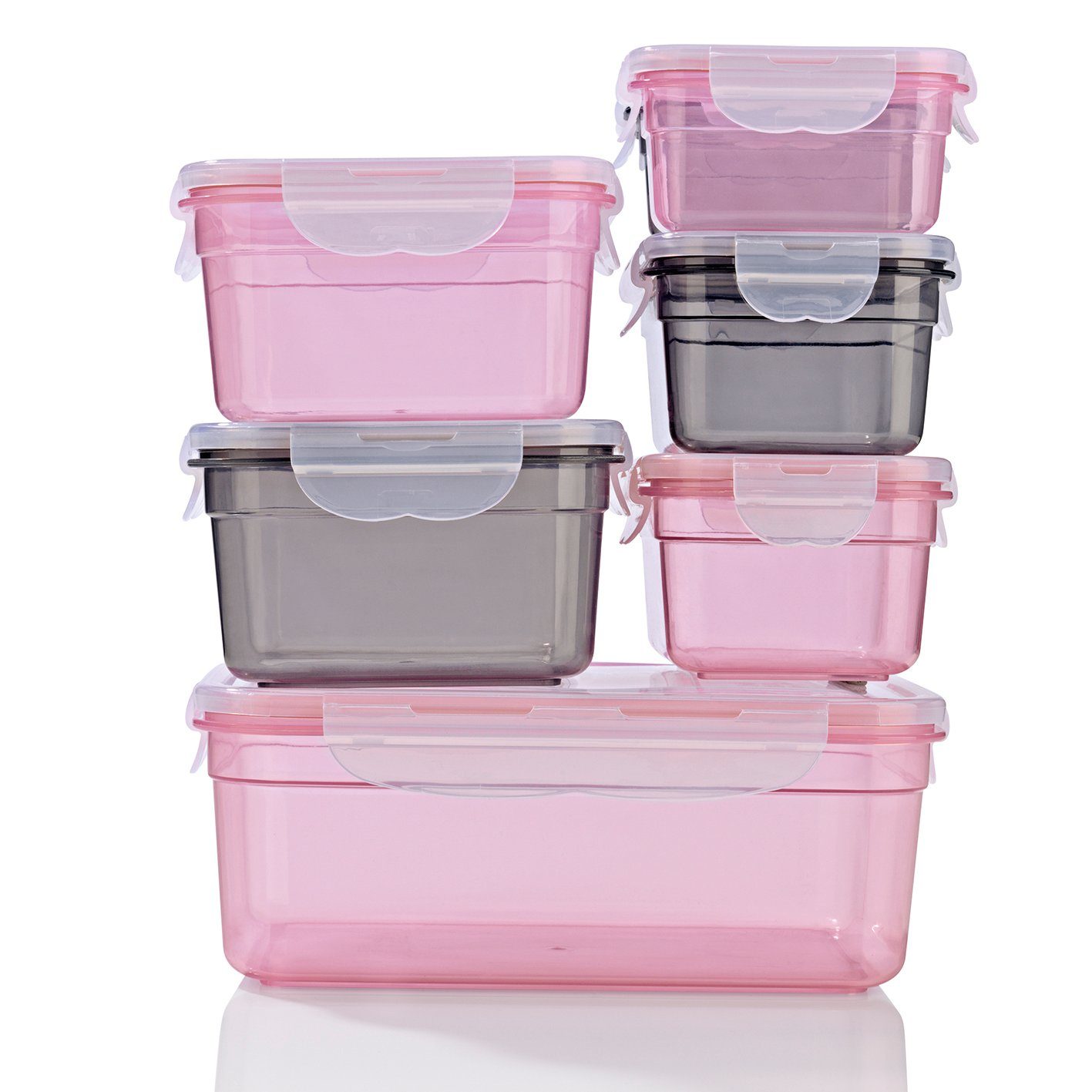 Set, aufbewahren, Kunststoff (7er Lunchbox GOURMETmaxx 14-tlg), transportieren tropfsicher, Vorratsdosen Frischhaltedose einfrieren,