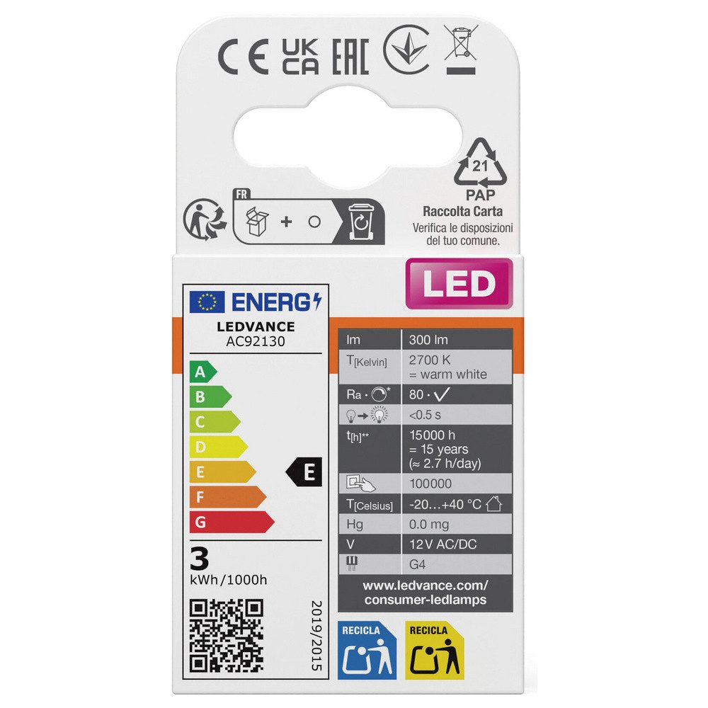 Osram LED-Leuchtmittel OSRAM 4099854762406 LED EEK F (A - G) G4 Stiftsockel 2.5 W Warmweiß n