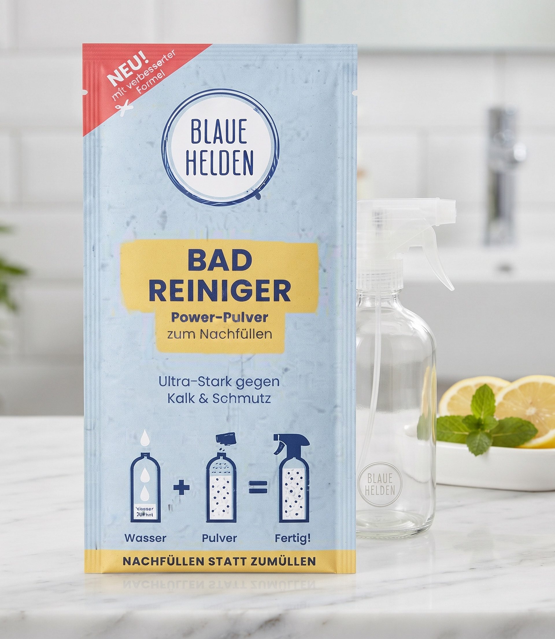 BÜBCHEN Blaue Helden Badreiniger Power-Pulver Badreiniger