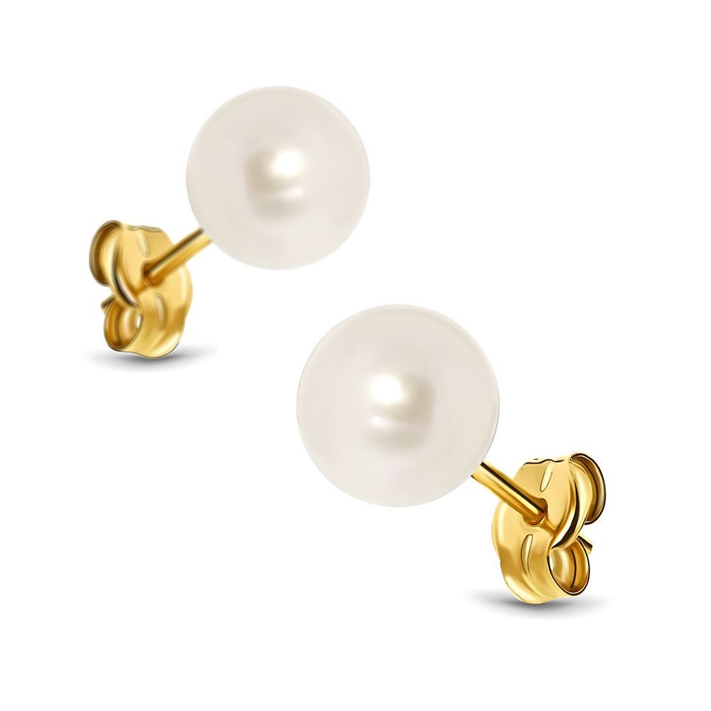 Miore Perlenohrringe MA4002E Ohrstecker 14 Karat (585) Gold (inkl. Schmuckbox), für Damen aus Gelbgold - Made in Italy