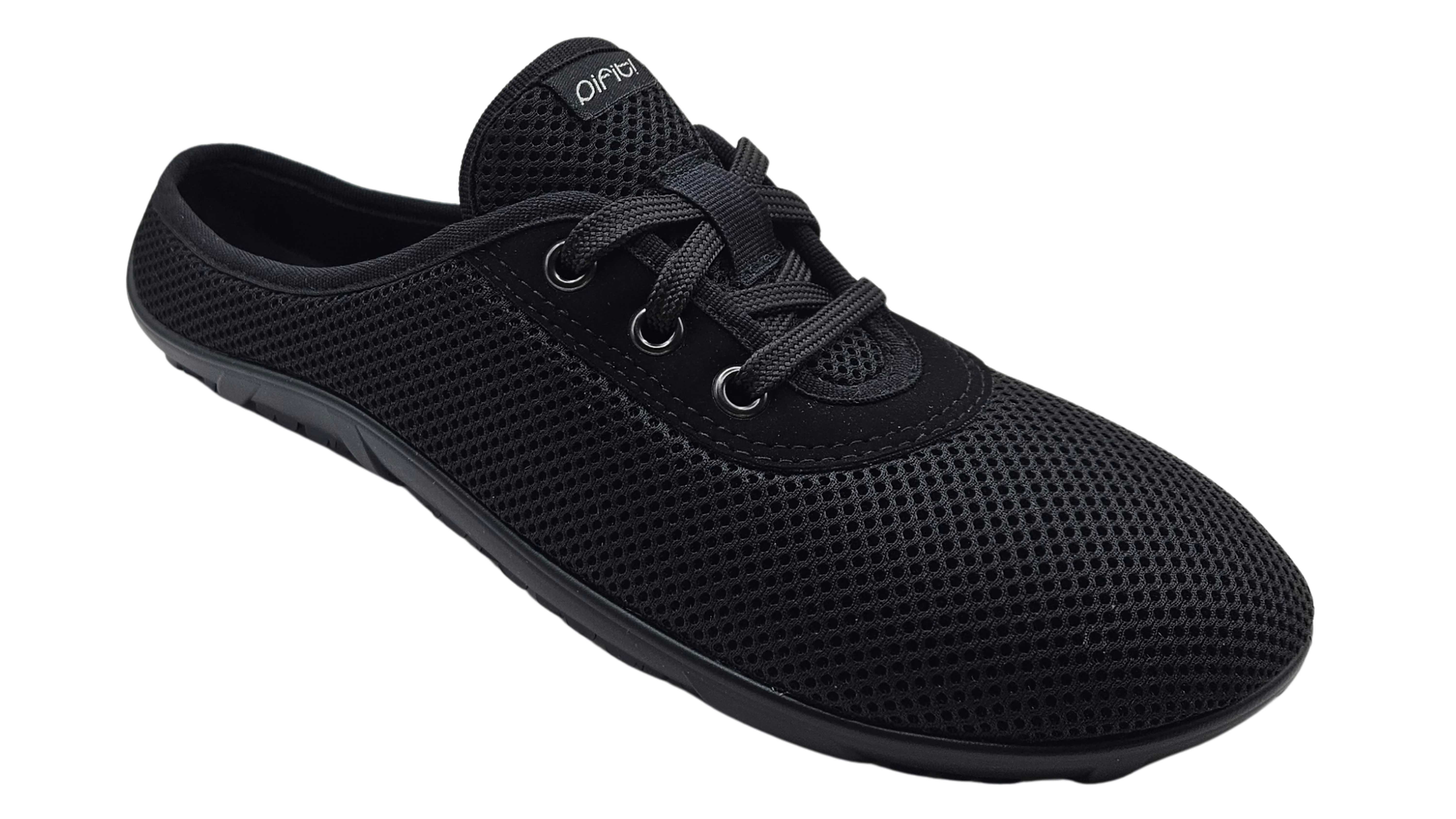 pifit! Slipper "city slip" aus elastischem Meshmaterial, 32800, schwarz Barfußschuh Leichtfüßig. Natürlich. Frei.