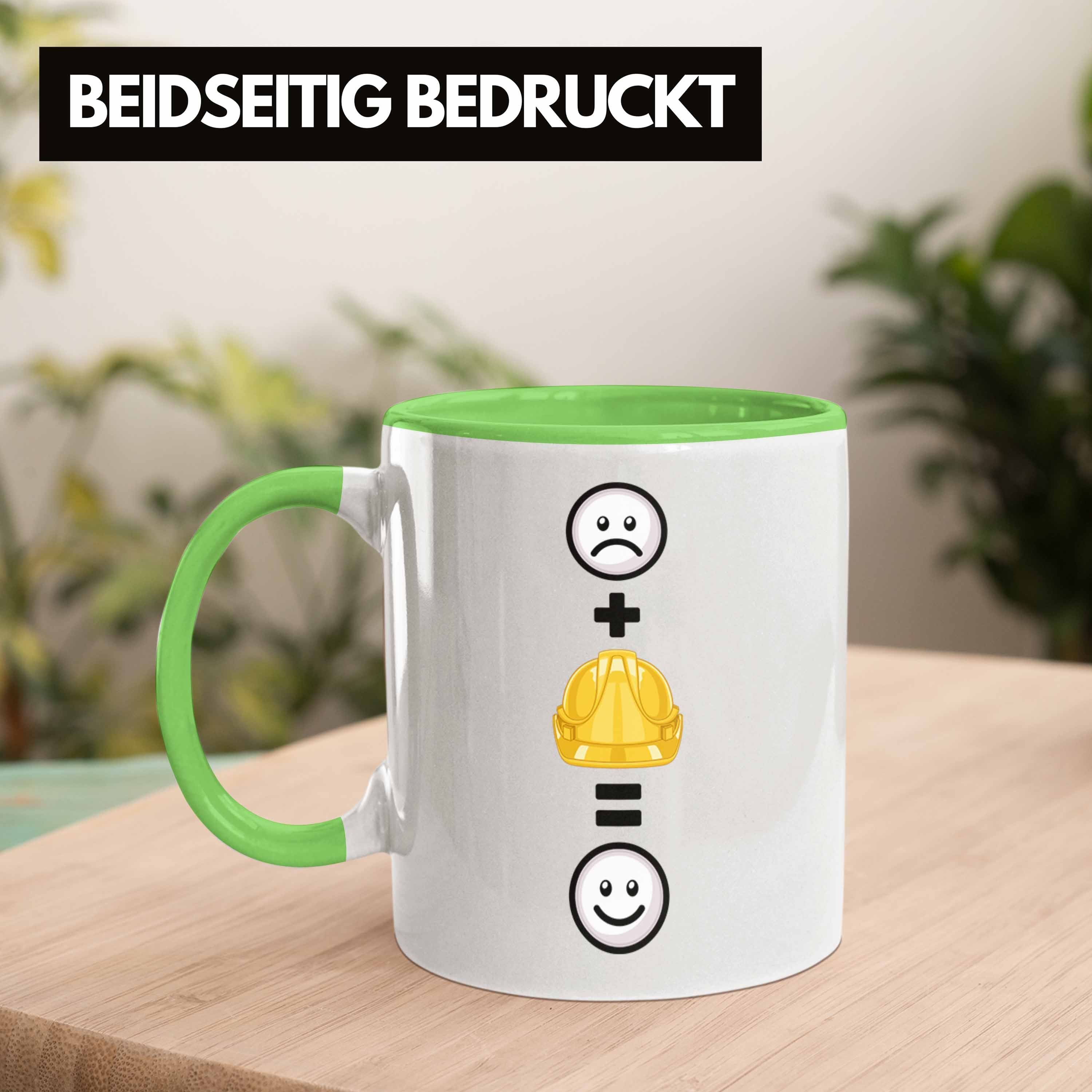 Geburtstag Geschenkidee Trendation Tasse Tasse für Gesch Bauarbeiter Lustiges Baustelle Grün