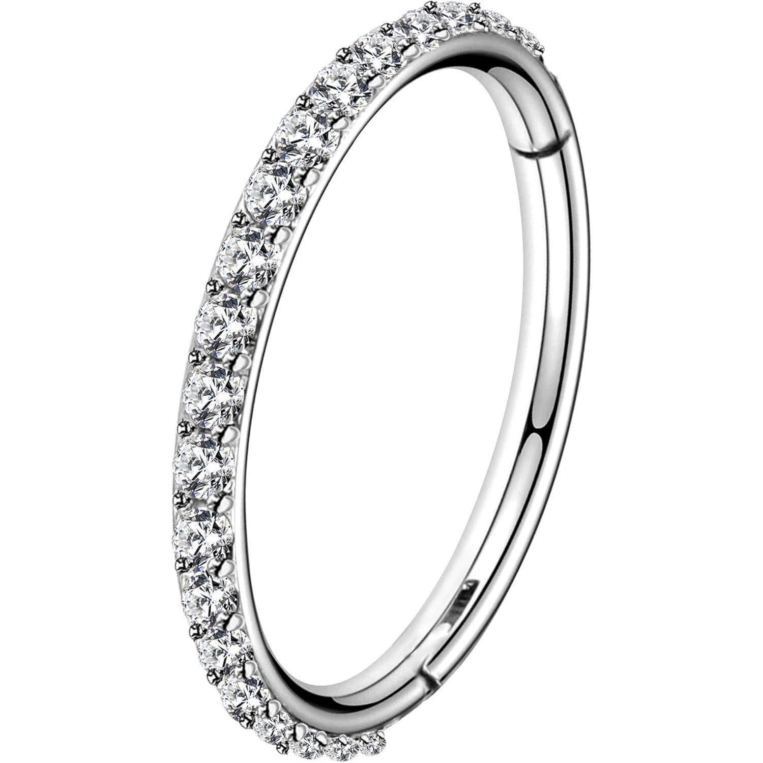 Nasenpiercing 18G 20G Nose Ring Hoops CZ Line Daith Tragus Cartilage Earring