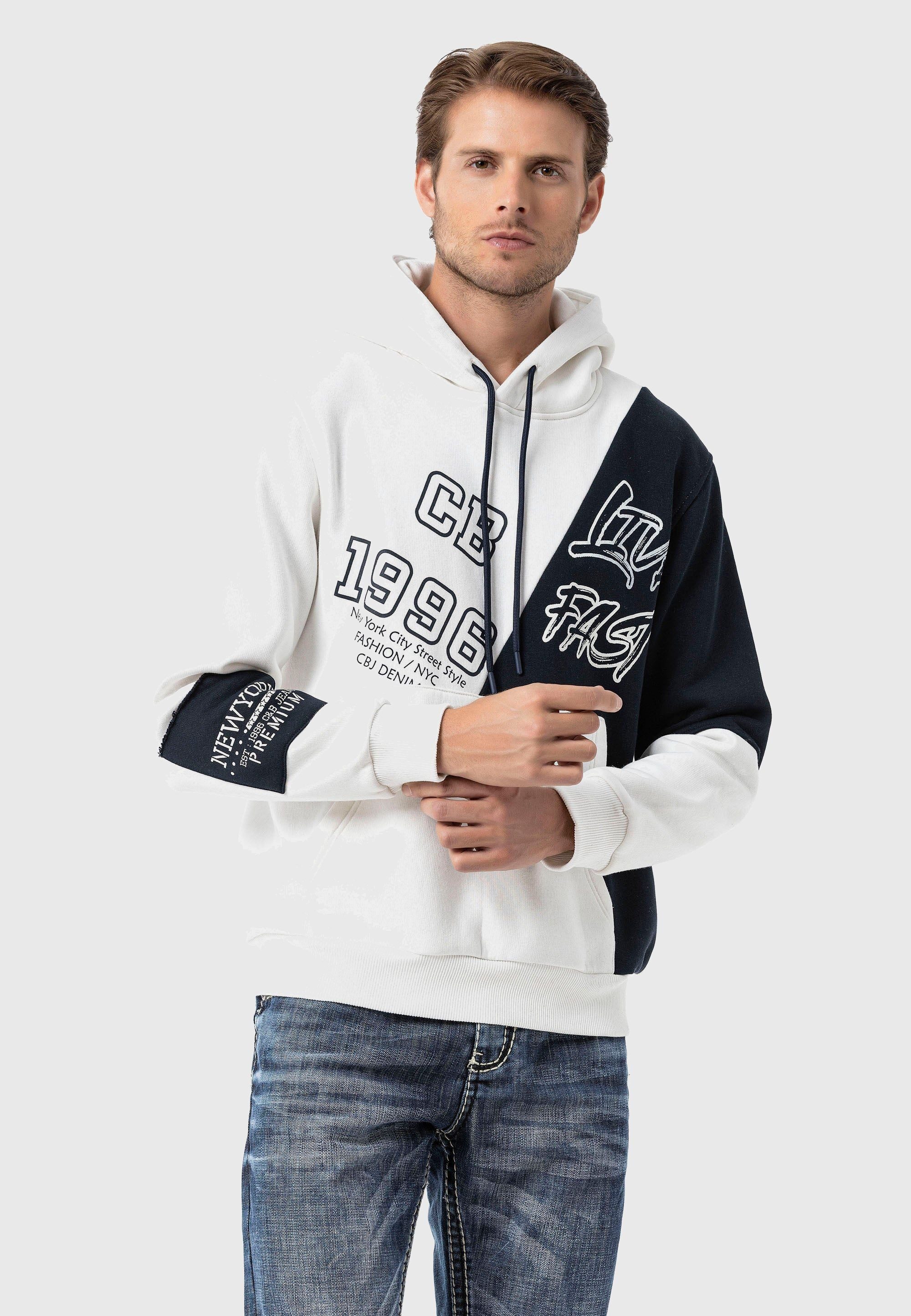 Cipo & Baxx Kapuzenpullover "Sweatshirts", im Kontrastdesign günstig online kaufen