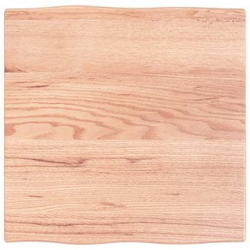 furnicato Tischplatte 60x60x2 cm Massivholz Eiche Behandelt Baumkante (1 St)