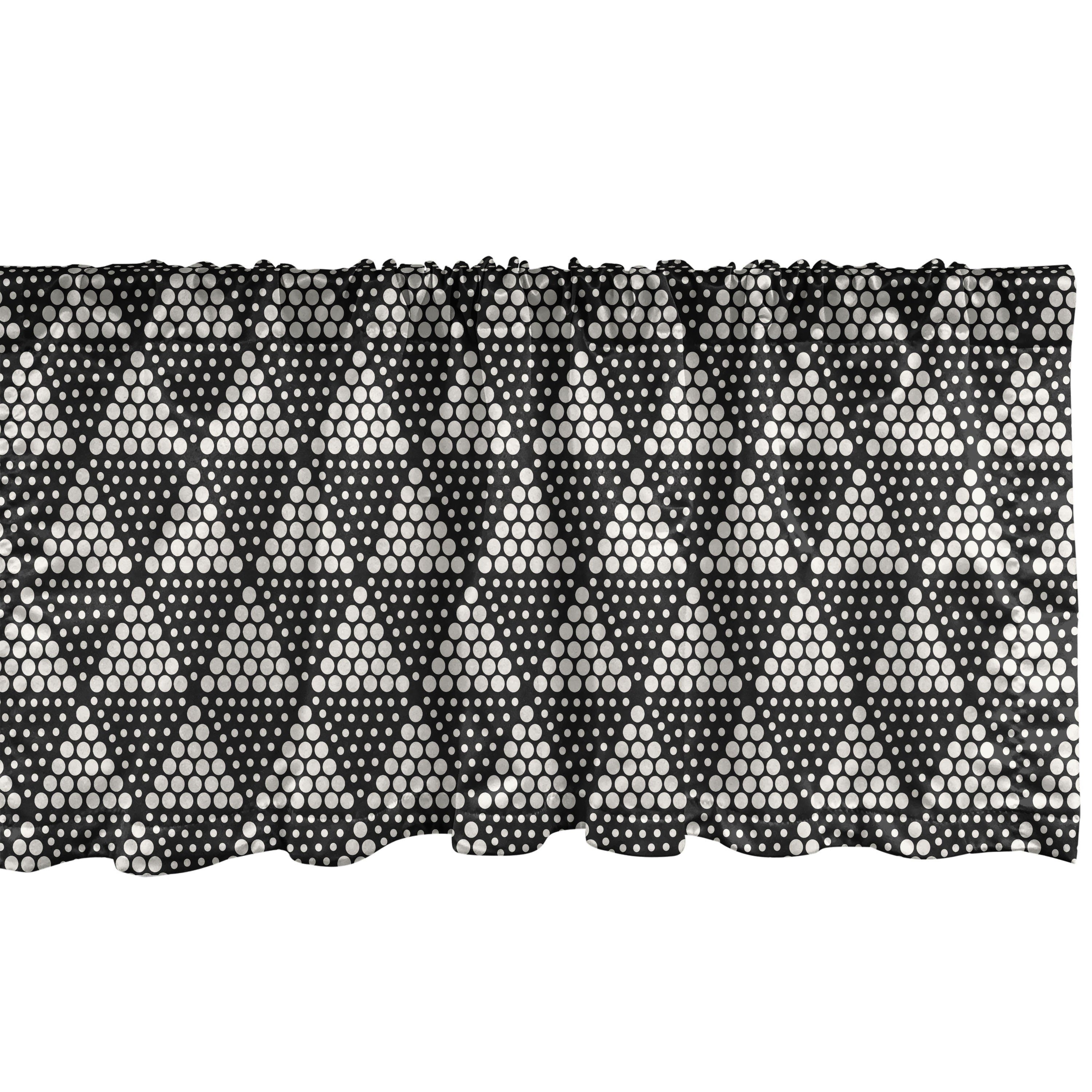 Stangentasche, Microfaser, Scheibengardine für Geometrisch Dekor mit Vorhang Schlafzimmer Volant Halbtonpunkte Triangles Abakuhaus, Küche