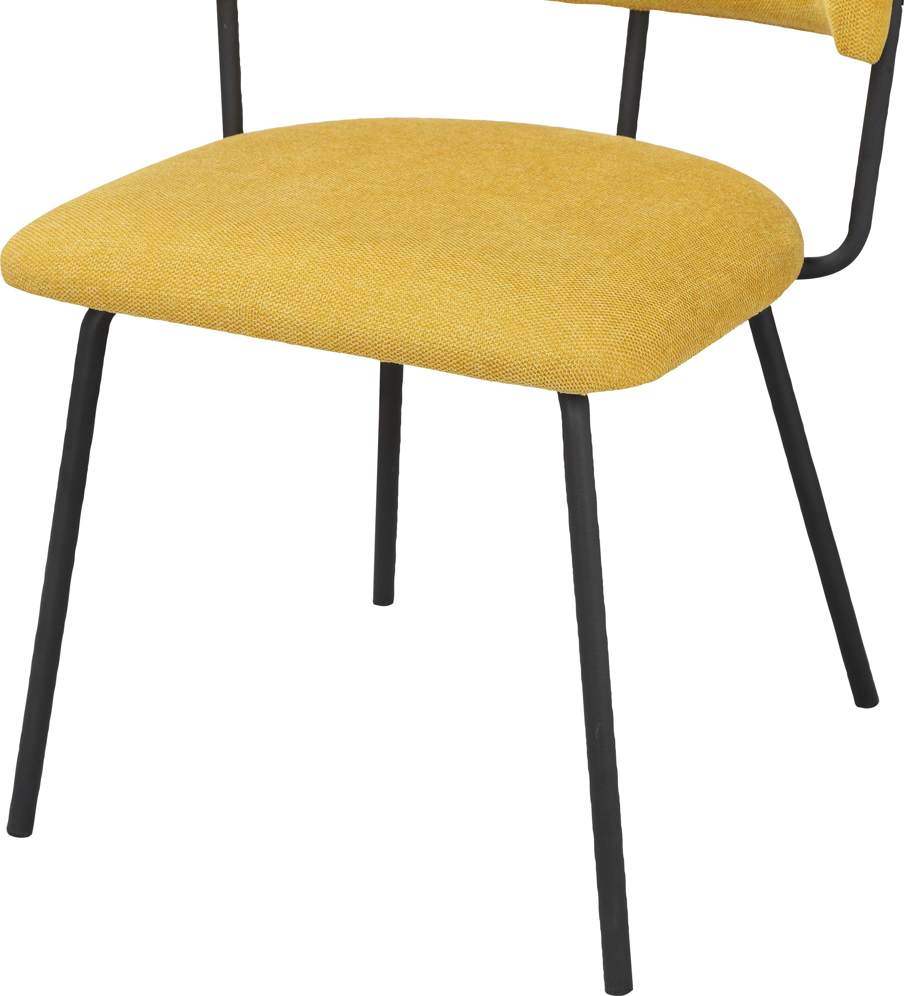 INOSIGN Esszimmerstuhl Taous St), mit cm curry Sitzhöhe aus mit | curryfarben (2 Sitz 48 und Polsterung, Rücken Gestell Metall