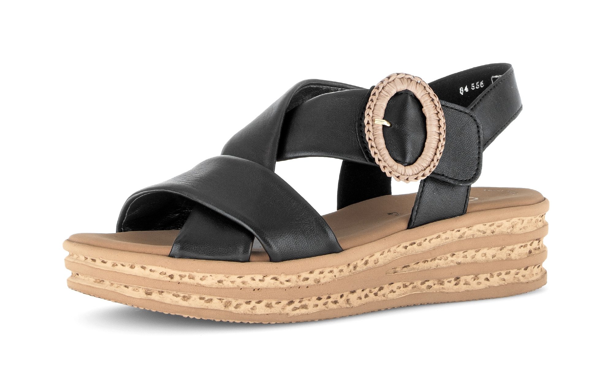 Gabor Keilsandalette Plateau, Riemchensandale, Sommerschuh mit Zierschnalle