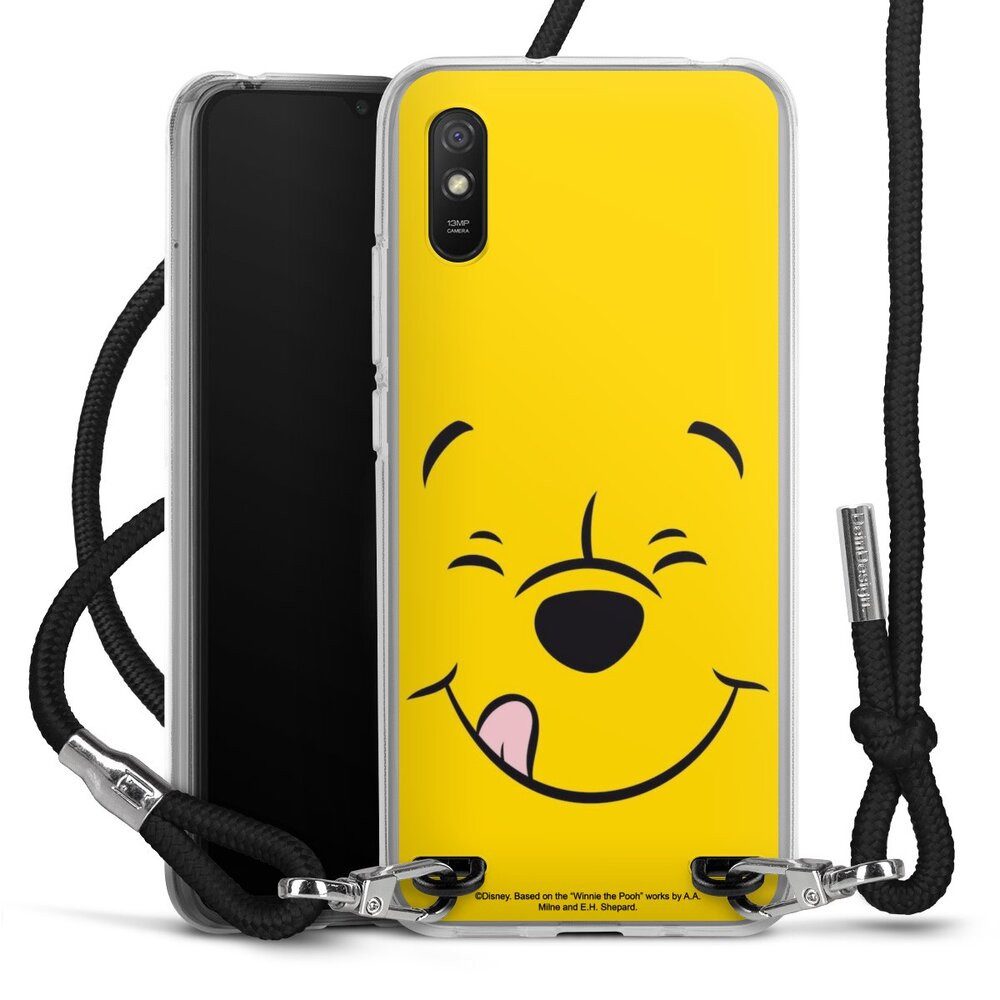 DeinDesign Handyhülle Winnie Puuh Offizielles Lizenzprodukt Disney Puuh Closeup, Xiaomi Redmi 9A Handykette Hülle mit Band Case zum Umhängen