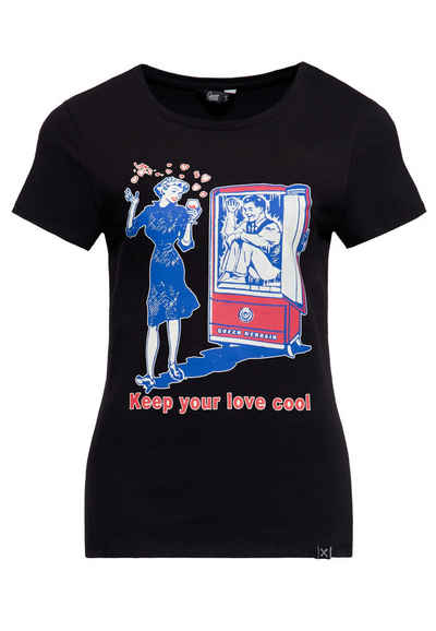 QueenKerosin Print-Shirt Keep Your Love Cool (1-tlg) mit 50s Style Comic Art