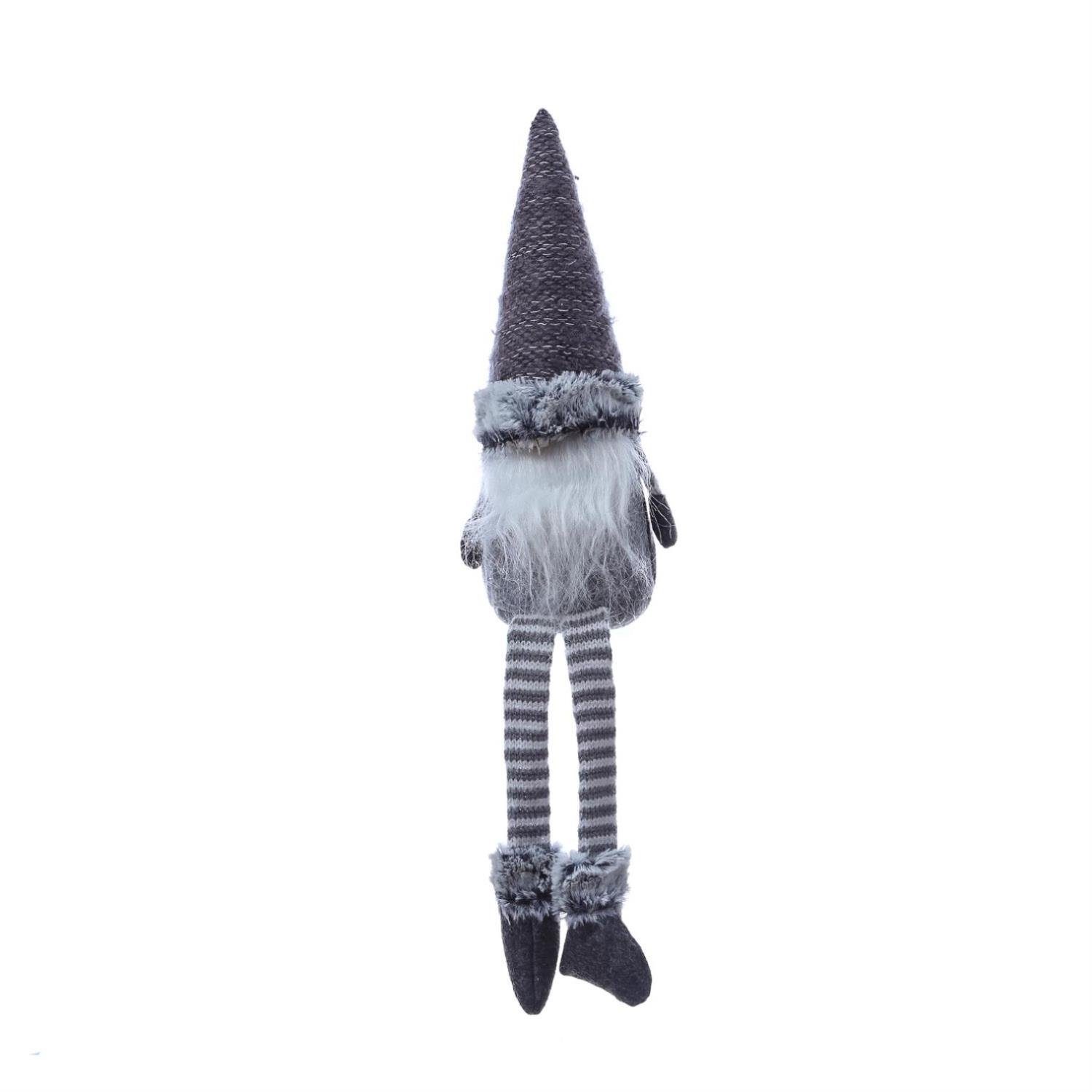 Kantenhocker Weihnachtsdeko Dekofigur H: Wichtel graue (1 Weihnachtsfigur 45cm St) Bart Mütze MARELIDA