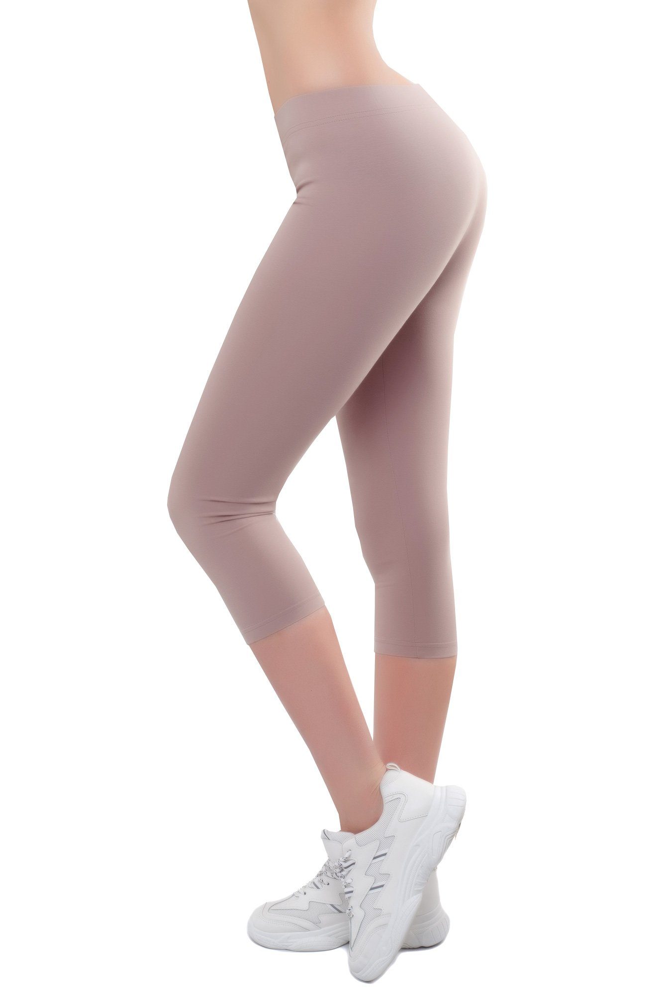 Bongual Caprileggings Basics mit Komfortbund beige