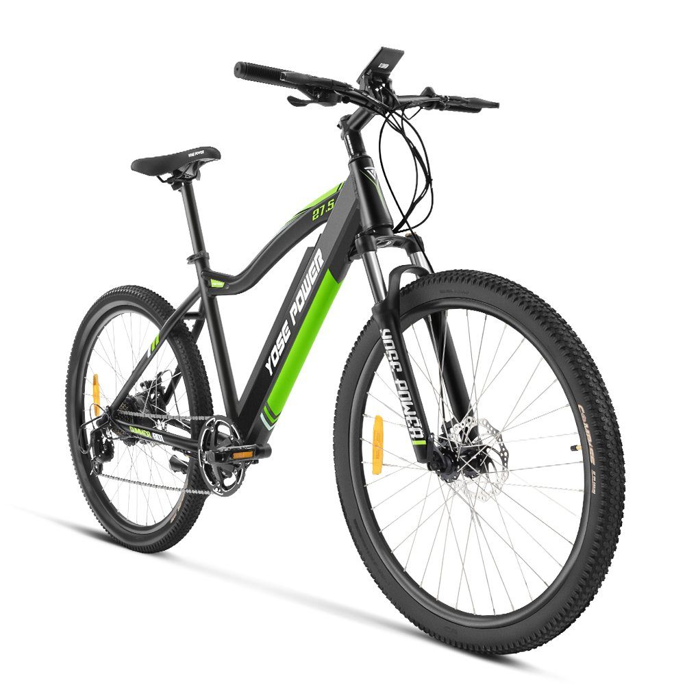 YOSE POWER EBike 27,5 Zoll EMountainbike EMTB mit 36V 13Ah Akku, 7 Gang, Heckmotor