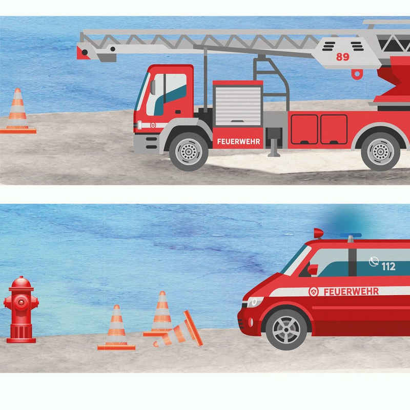 Sunnywall Bordüre Feuerwehr (Bordüre - 400 cm), Auto, (1 St)