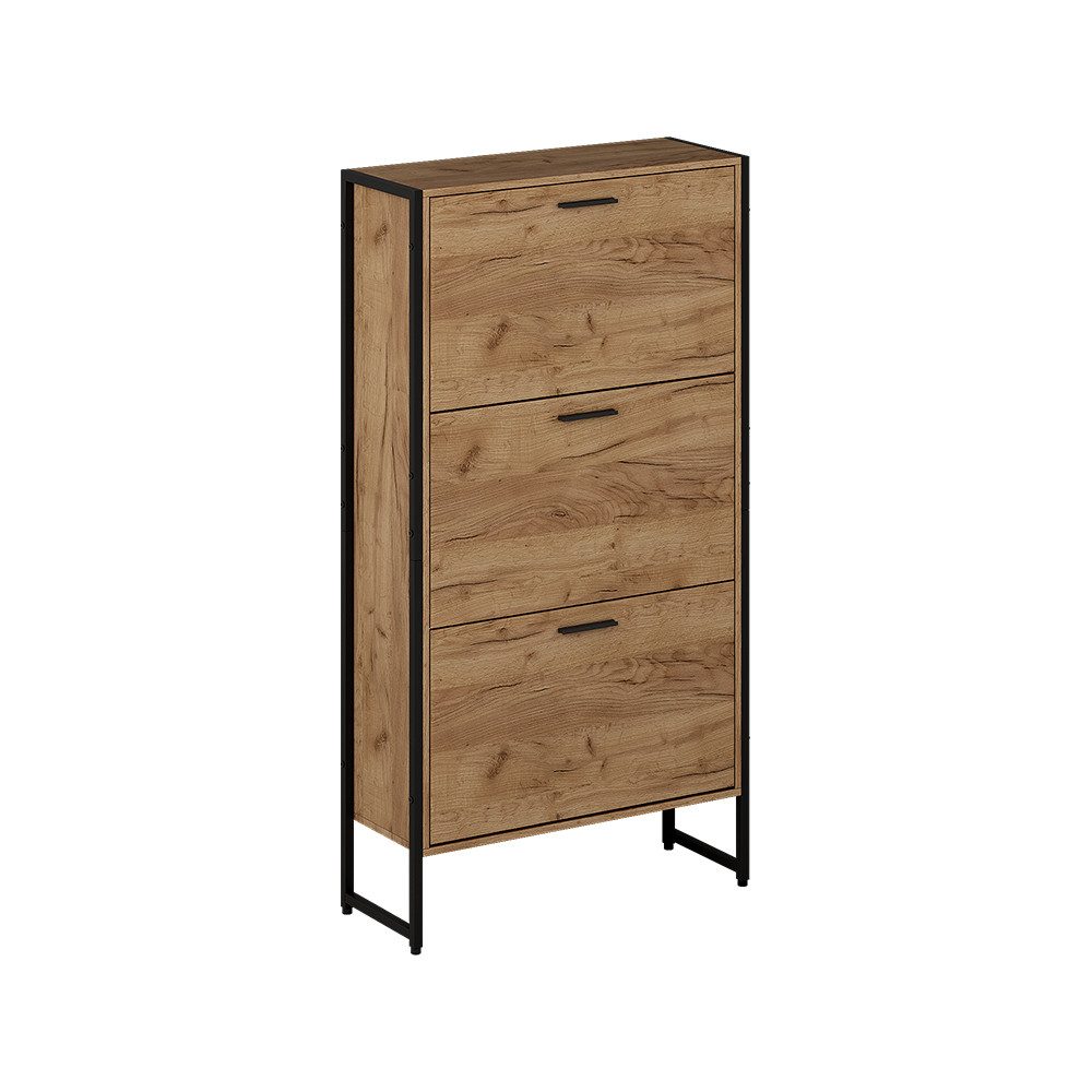 Vicco Schuhkipper Folda, Goldkraft Eiche/Schwarz/Schwarz, 63 x 119 cm mit 3 günstig online kaufen