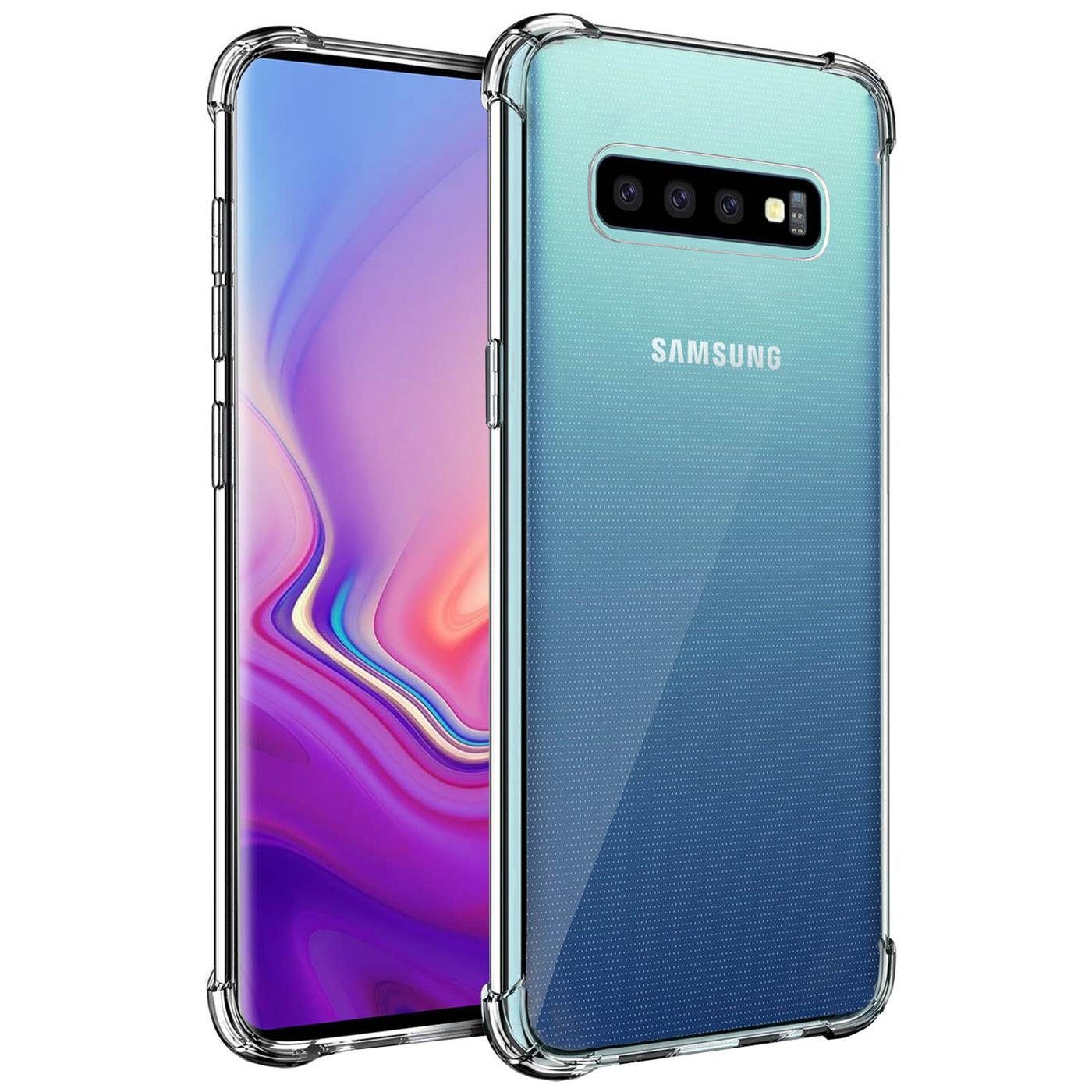 CoolGadget Handyhülle Anti Shock Rugged Case für Samsung Galaxy S10 Plus 6,4 Zoll, Slim Cover Kantenschutz Schutzhülle für Samsung S10+ Hülle Transparent