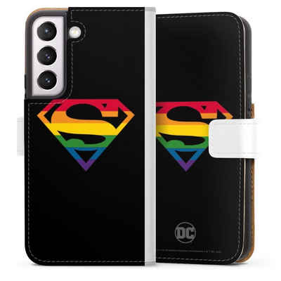 DeinDesign Handyhülle Superman Regenbogen Offizielles Lizenzprodukt, Samsung Galaxy S22 Hülle Handy Flip Case Wallet Cover