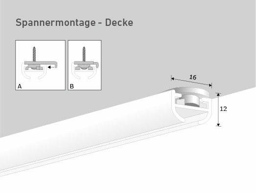 Good Life Vorhangschiene Avana, 1-läufig, Fixmaß, verschraubt, Aluminium, Kunststoff, Metall