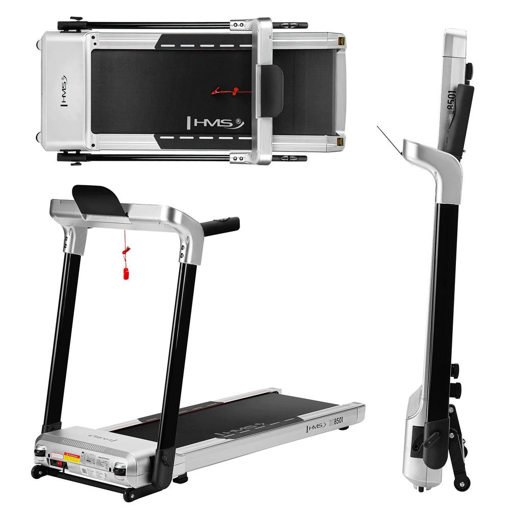 HMS Laufband Klapplaufband Heimtrainer Ausdauertraining (Spar-Set, 1-tlg., 153 x 74 x 124 cm leise), klappbar, Bluetooth, App-Anbindung, bis 12 km/h