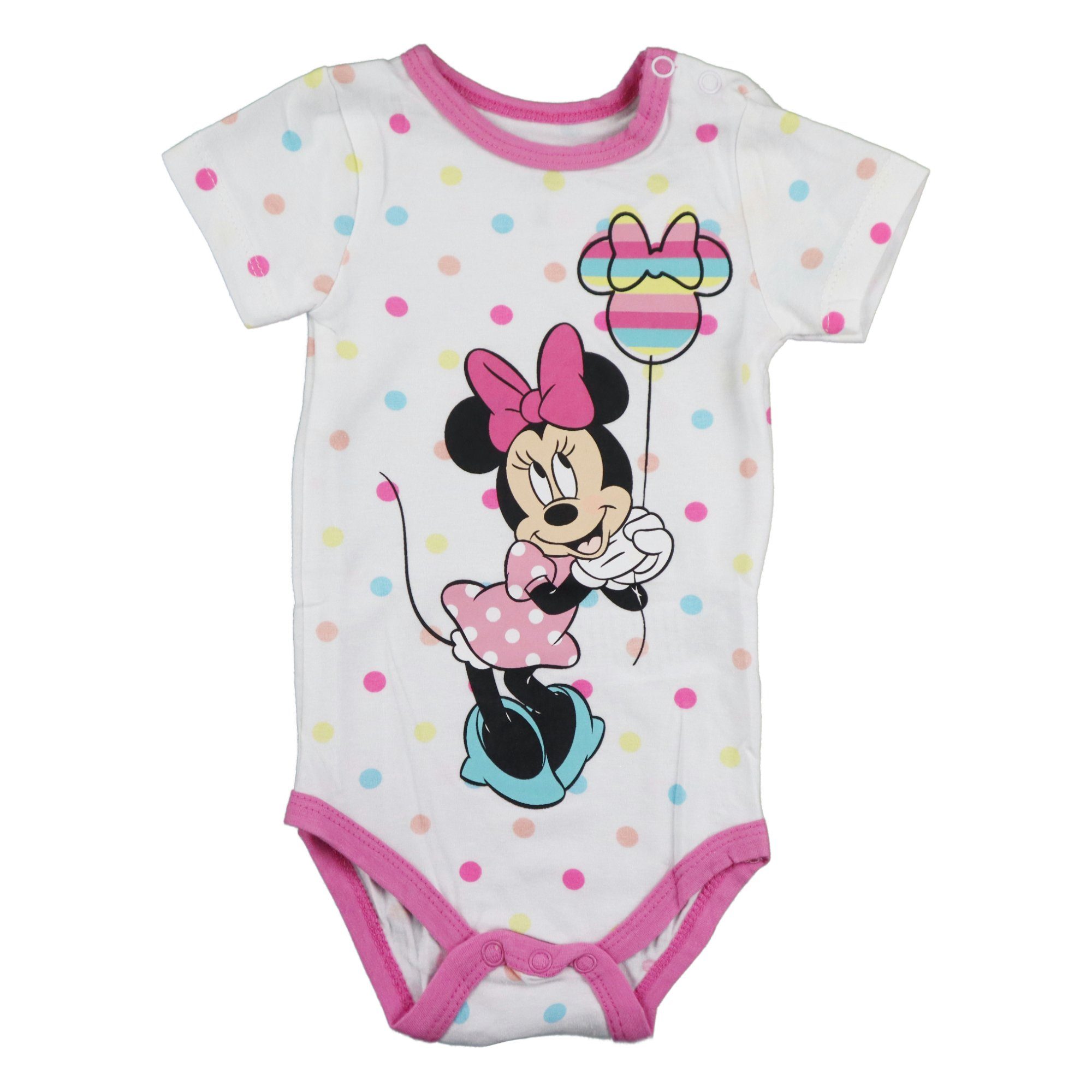 Disney Minnie Mouse Kurzarmwickelbody Minnie Maus Baby kurzarm Body Strampler Gr. 68 bis 92
