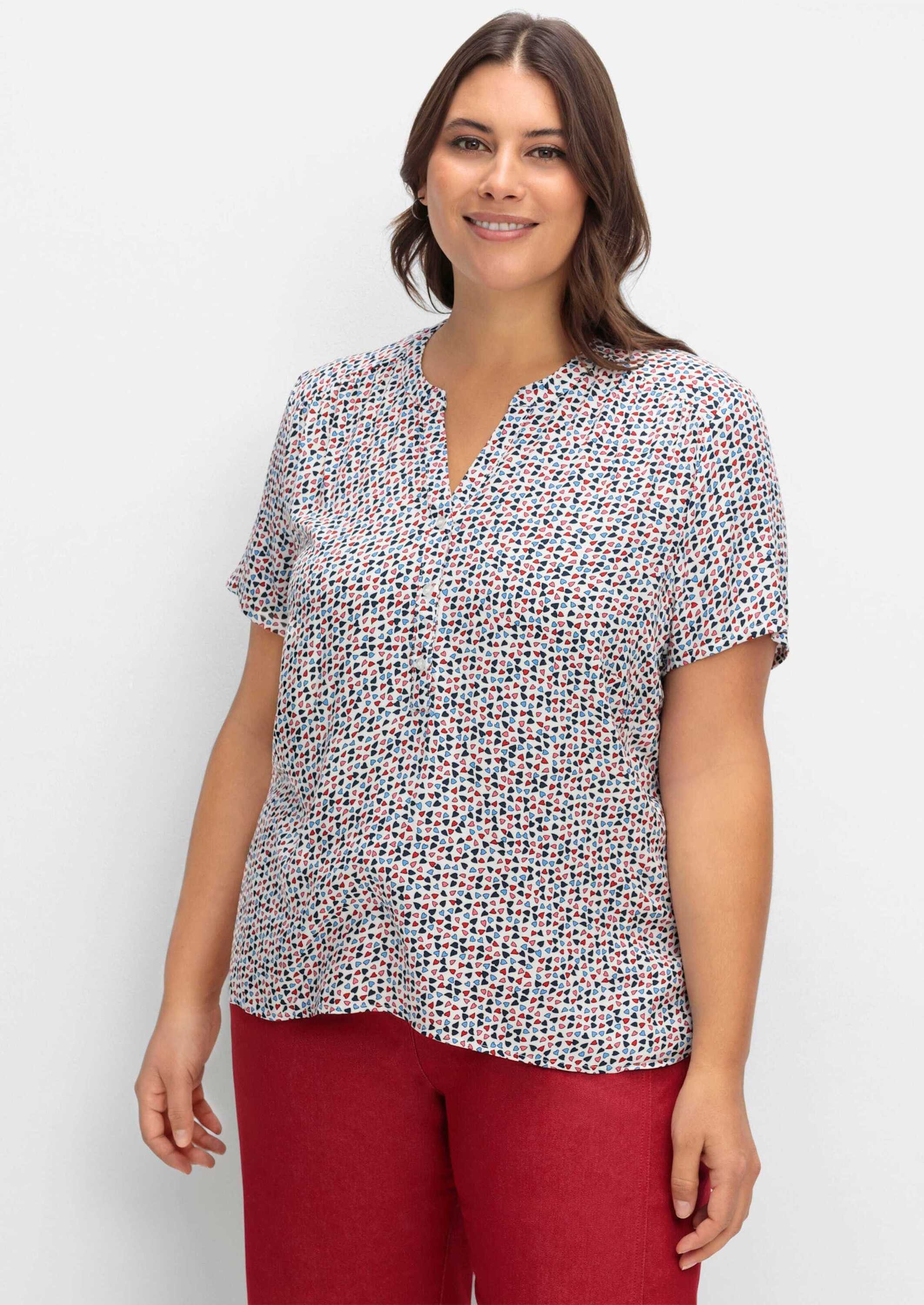 Witt Klassische Bluse Druckbluse Kurzarm