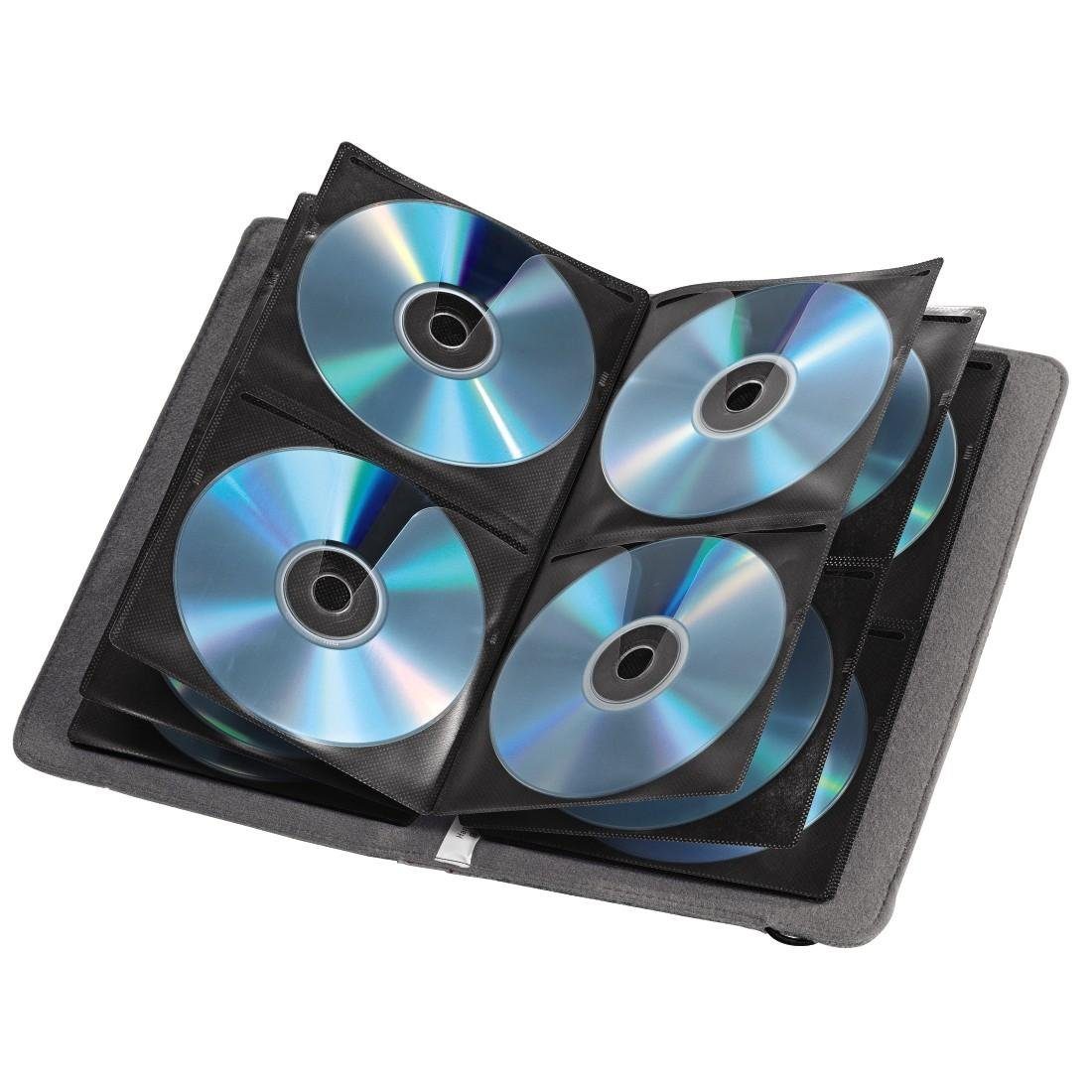Hama DVD-Hülle CD DVD Blu-ray Tasche Felt Hülle, Wallet, Mappe für 48 Discs
