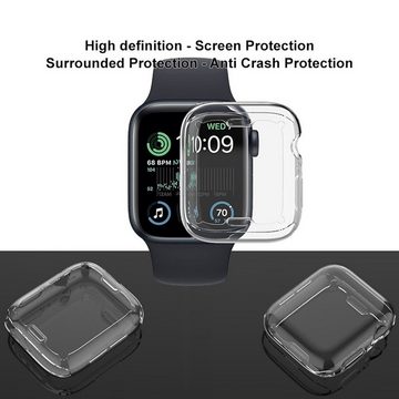 Wigento Smartwatch-Hülle Für Apple Watch SE 2023 / 2022 44mm 360 Grad TPU Silikon Hülle Cover