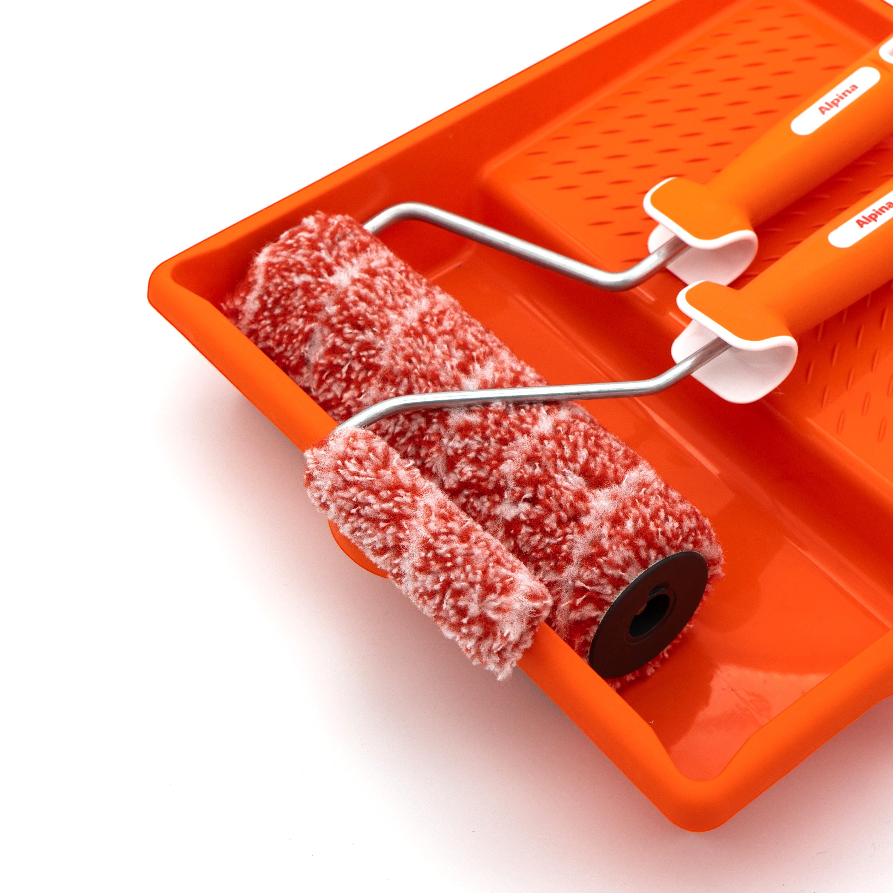 Alpina Farbroller Alpina Roller Set- inkl. Farbwanne (1-St., Alpina Zubehör), Wiederverwendbares Malerset mit Rillen, ideal für Alpina Produkte