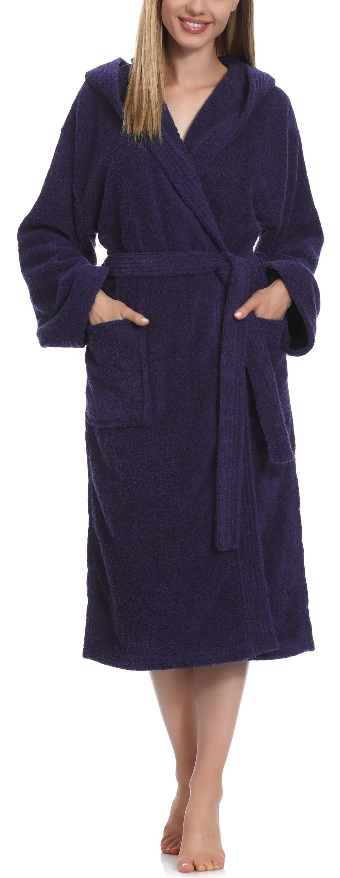 Bademantel Damen Frottee Bademantel aus 100% Baumwolle LA40-193