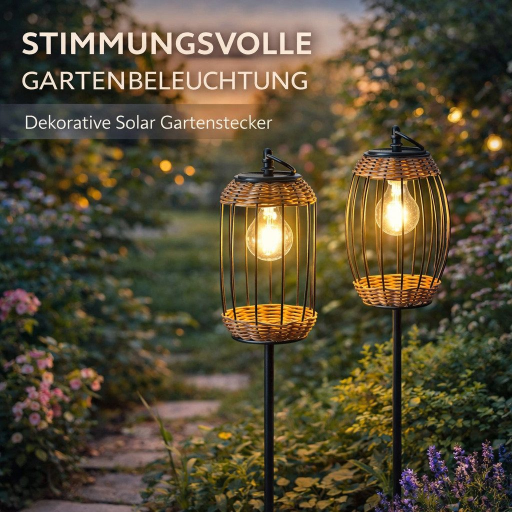 formano Gartenfigur 2er Set Solar Gartenstecker Laterne Solarleuchten Garten & Terrasse