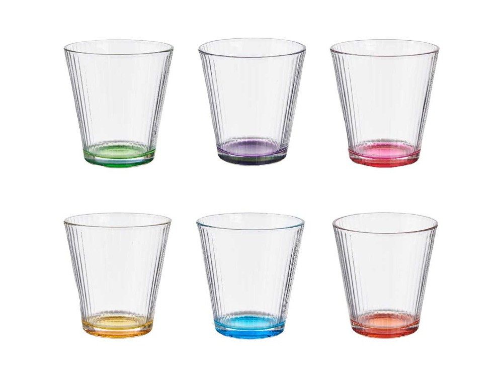 emeco Gläser-Set 6x Gläser Set bunte Trinkkglas Wassergläser Trinkgläser Glas Becher 31, 6-tlg., Glas