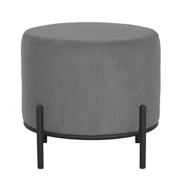 RINGO-Living Stuhl Hocker Healani in Grau aus Cord 410x460mm, Möbel