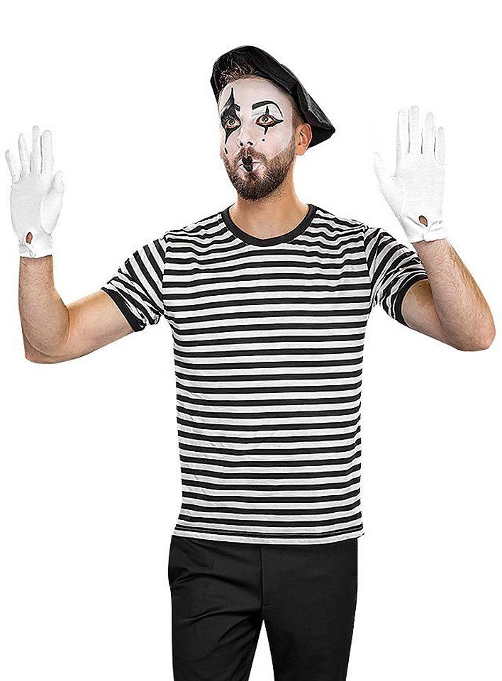 thetru Clown-Kostüm Ringelshirt schwarz-weiß - Clown Karnevalskostüm, Gestreiftes Shirt für Karneval und Alltag – qualitativ entsprechend