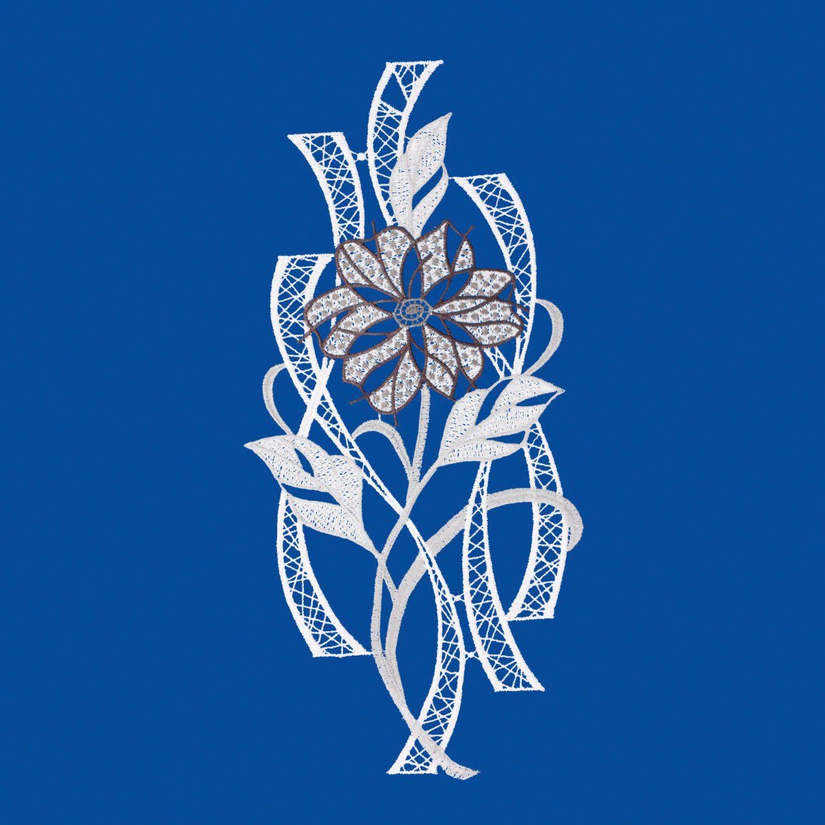 W. Reuter & Sohn - Plauener Spitze® Fensterbild Fensterbild "Moderne Blüte" günstig online kaufen