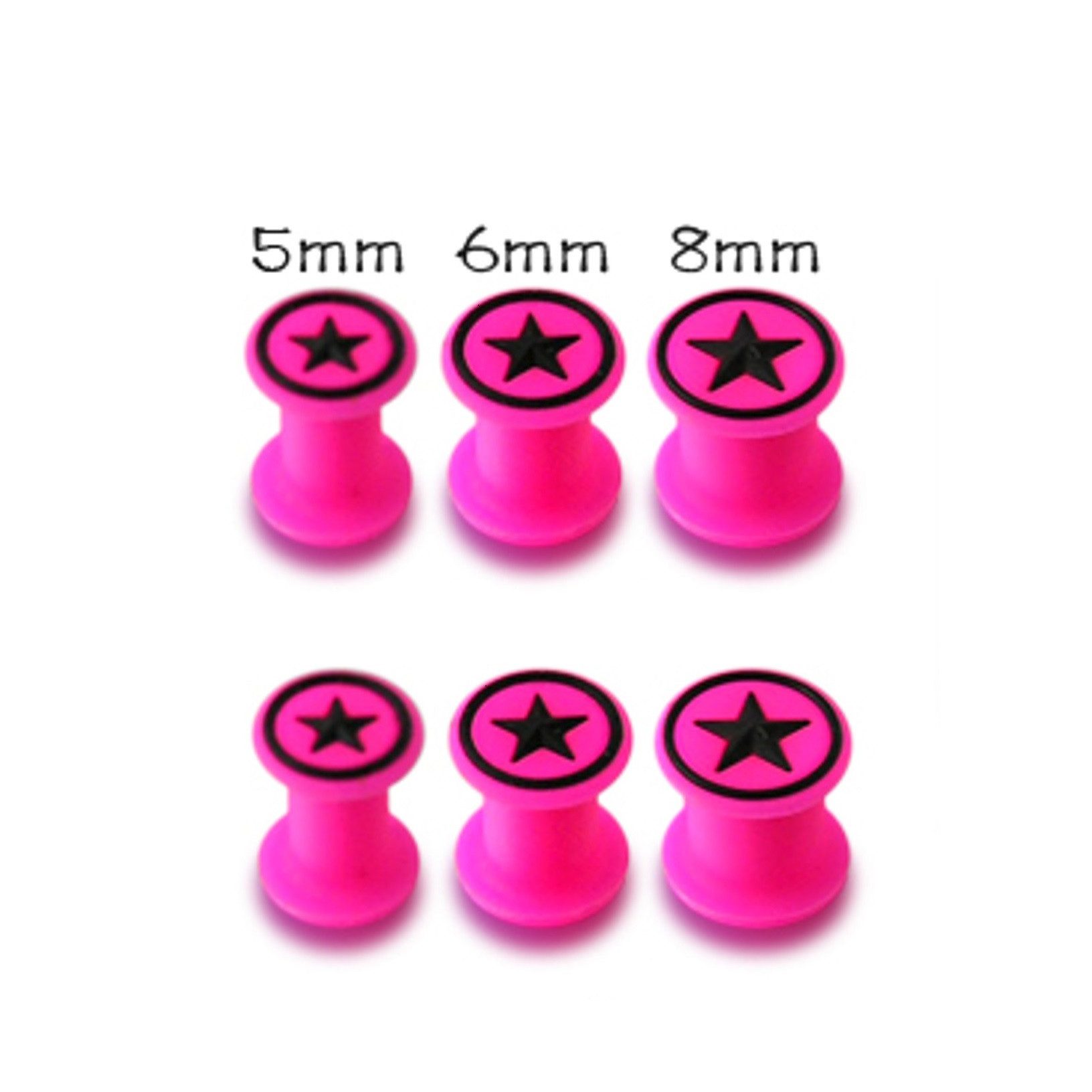 Kingka Plug-Set Silikon Plug Star (Set, 6-tlg., 3 Größen), Flesh Tunnel Silikon matt, nur wenige am Lager SALE