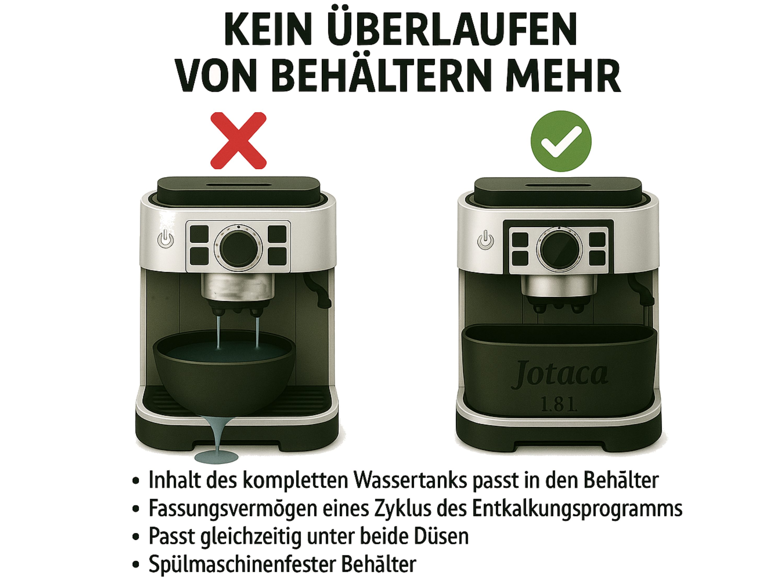 Jotaca Tropfschale Entkalkungs - Behälter, für Kaffeeautomat, Kaffeeevollau günstig online kaufen