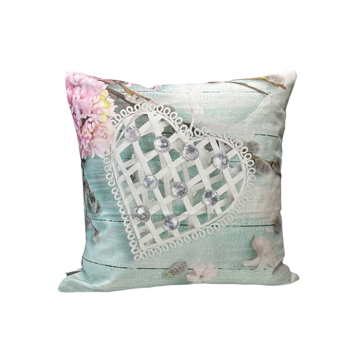 HOSSNER - HOMECOLLECTION Kissenbezug Freya 45x45 cm, (1 Stück), Dekokissen bedruckt romantisch