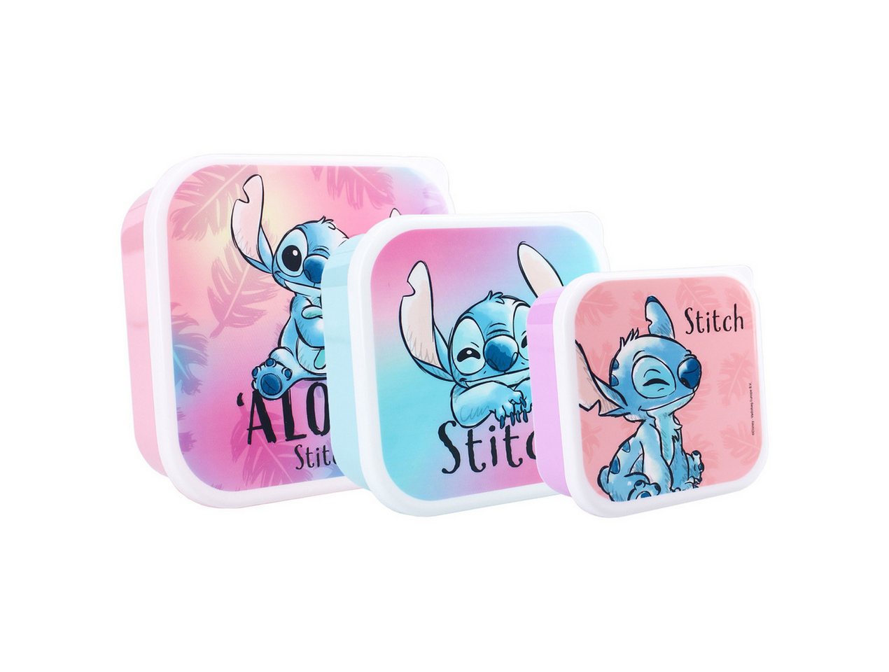 Lilo & Stitch Lunchbox Brotdose Snackbox 3-in-1 Set mit stapelbaren Behältern, (3-tlg)