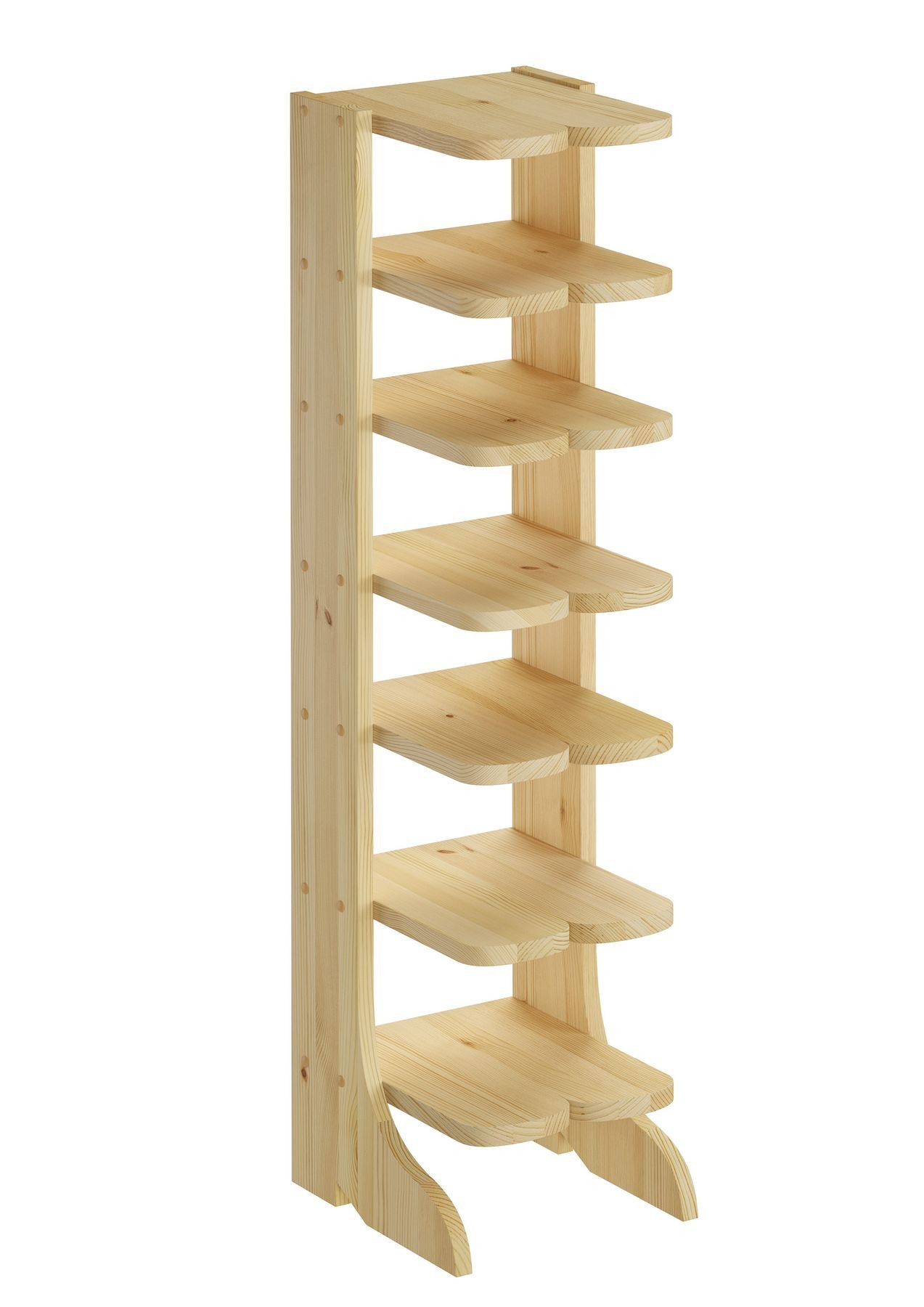 ERST-HOLZ Schuhregal Schuhregal Schuhständer Kiefer Massiv für 7 Paar Schuh günstig online kaufen