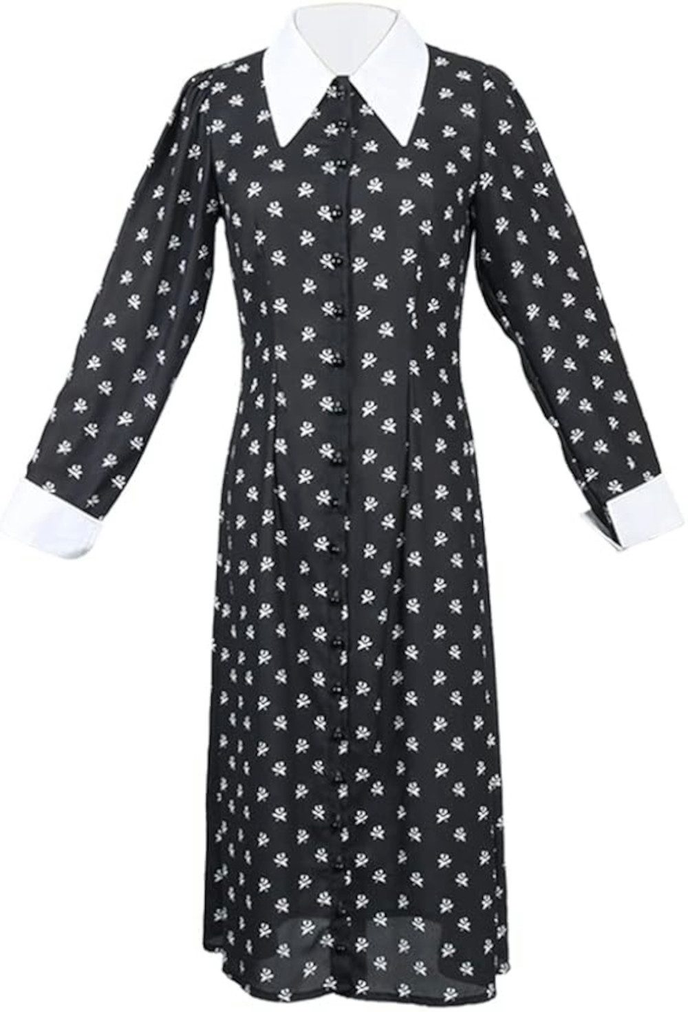 Kostüm Damen Gothic Halloween Kostüm Wednesday Addams Flower Kleid Gr. XS