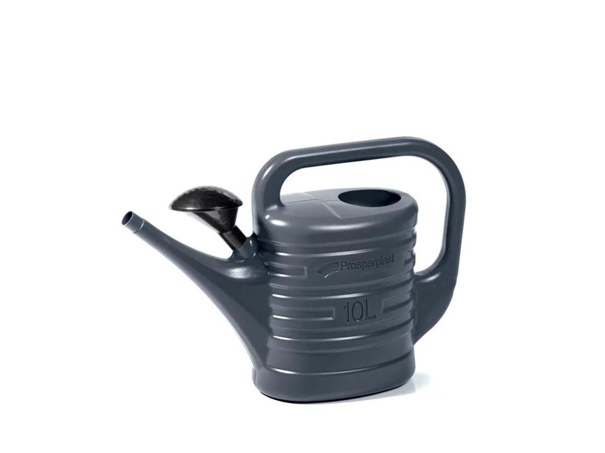 Prosperplast Gießkanne 10 Liter (Zebra, anthrazit), inkl. abnehmbarer Brause, für Haus & Garten